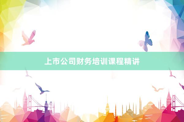 上市公司财务培训课程精讲